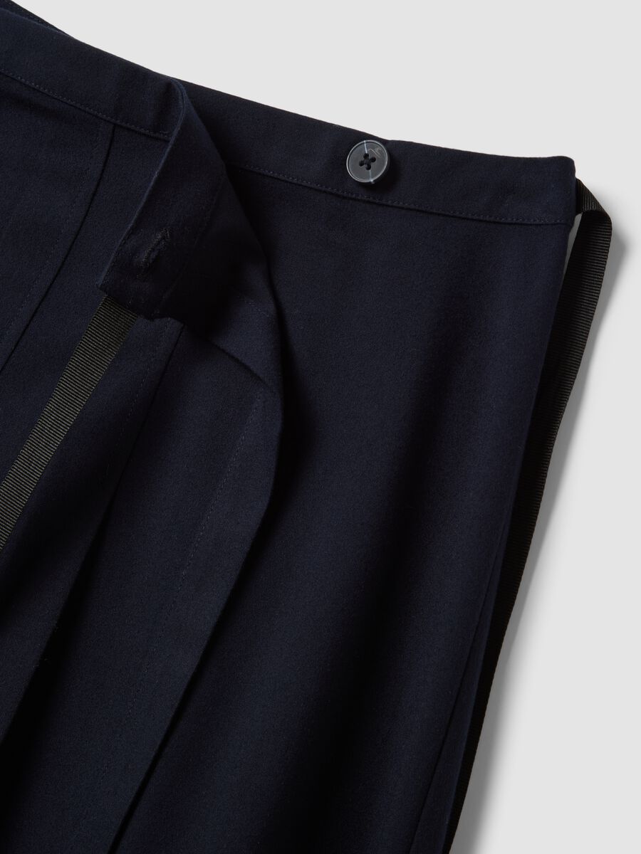 Blue pleated skirt in stretch viscose_5