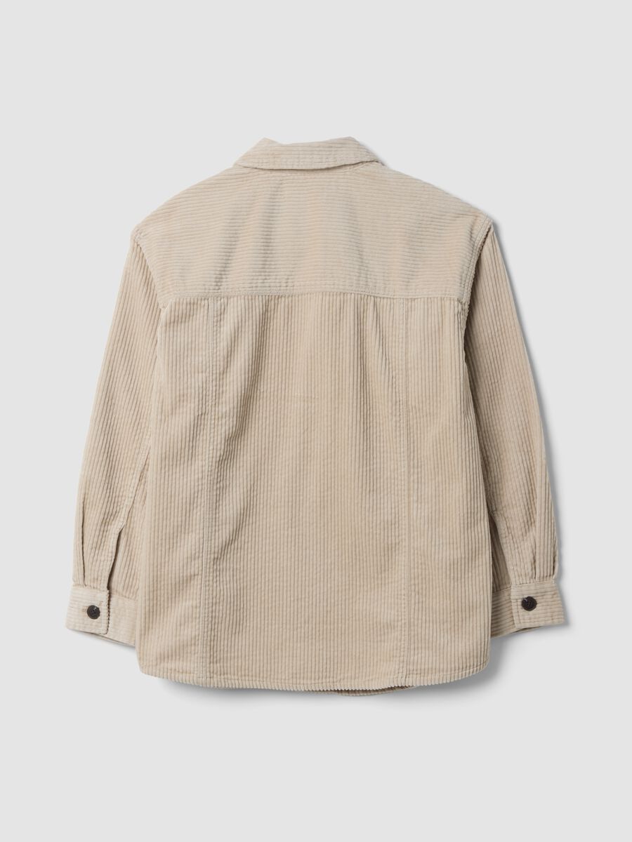 White pure cotton ribbed shirt_2