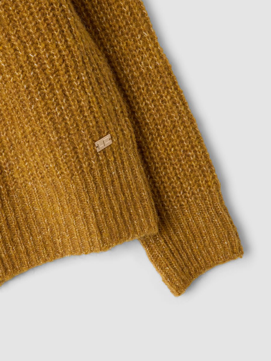 Yellow ribbed stretch wool jumper, regular fit_5