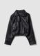 Black Oversized Faux Leather Jacket_0
