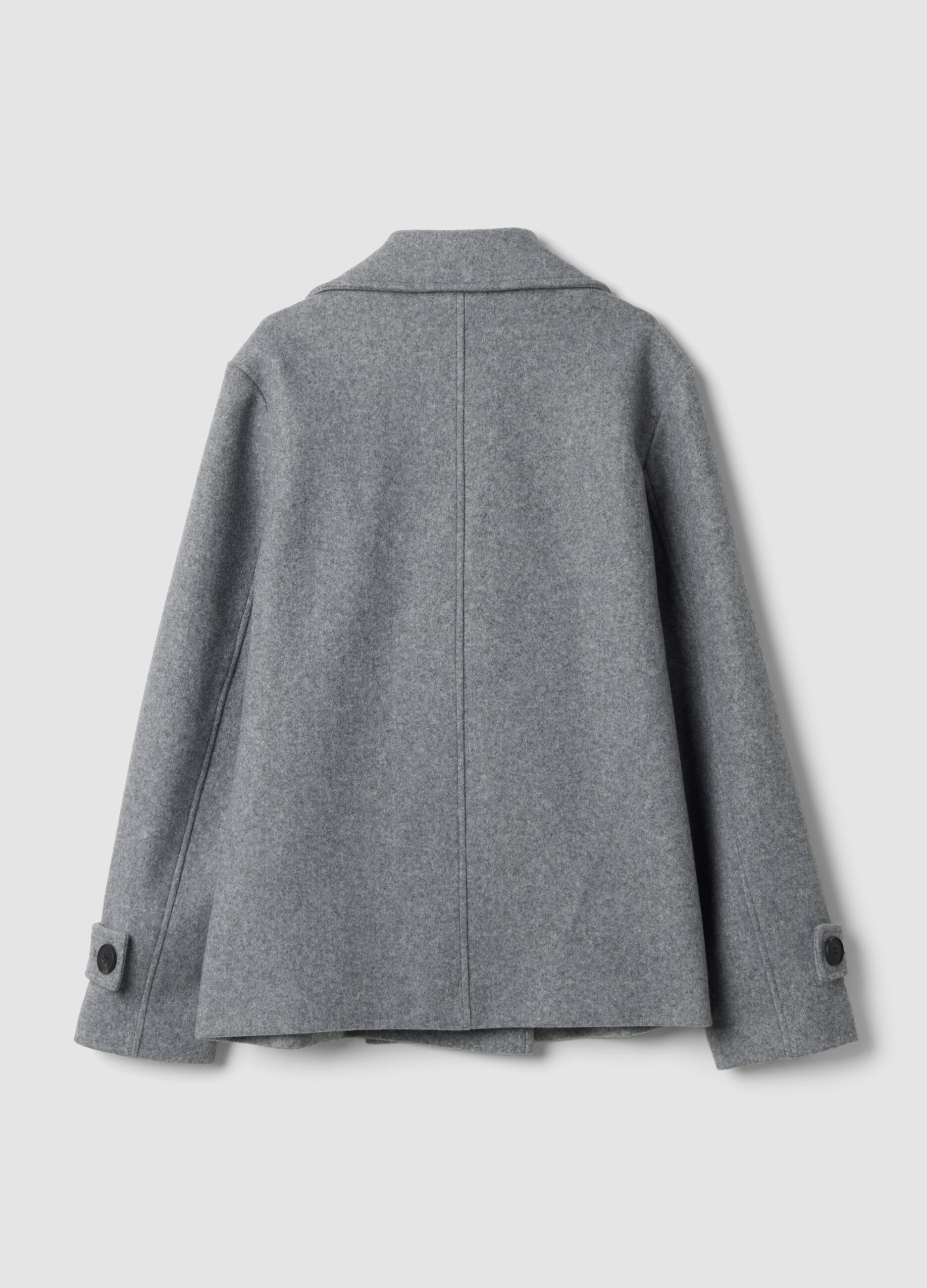 Grey double-breasted regular-fit jacket
