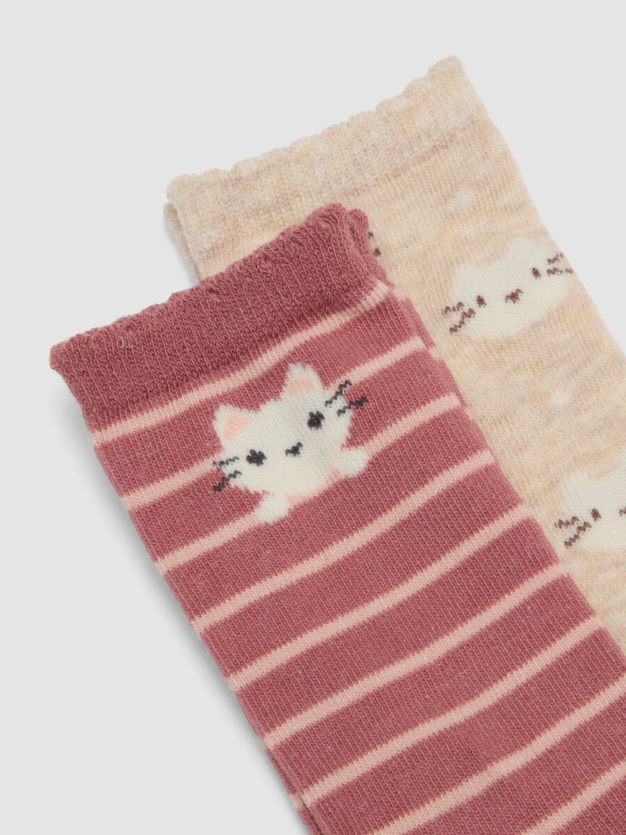 Tripack di calze lunghe rosa in cotone organico elasticizzato_2