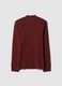 T-shirt marrone in puro cotone con collo rialzato strutturato_2