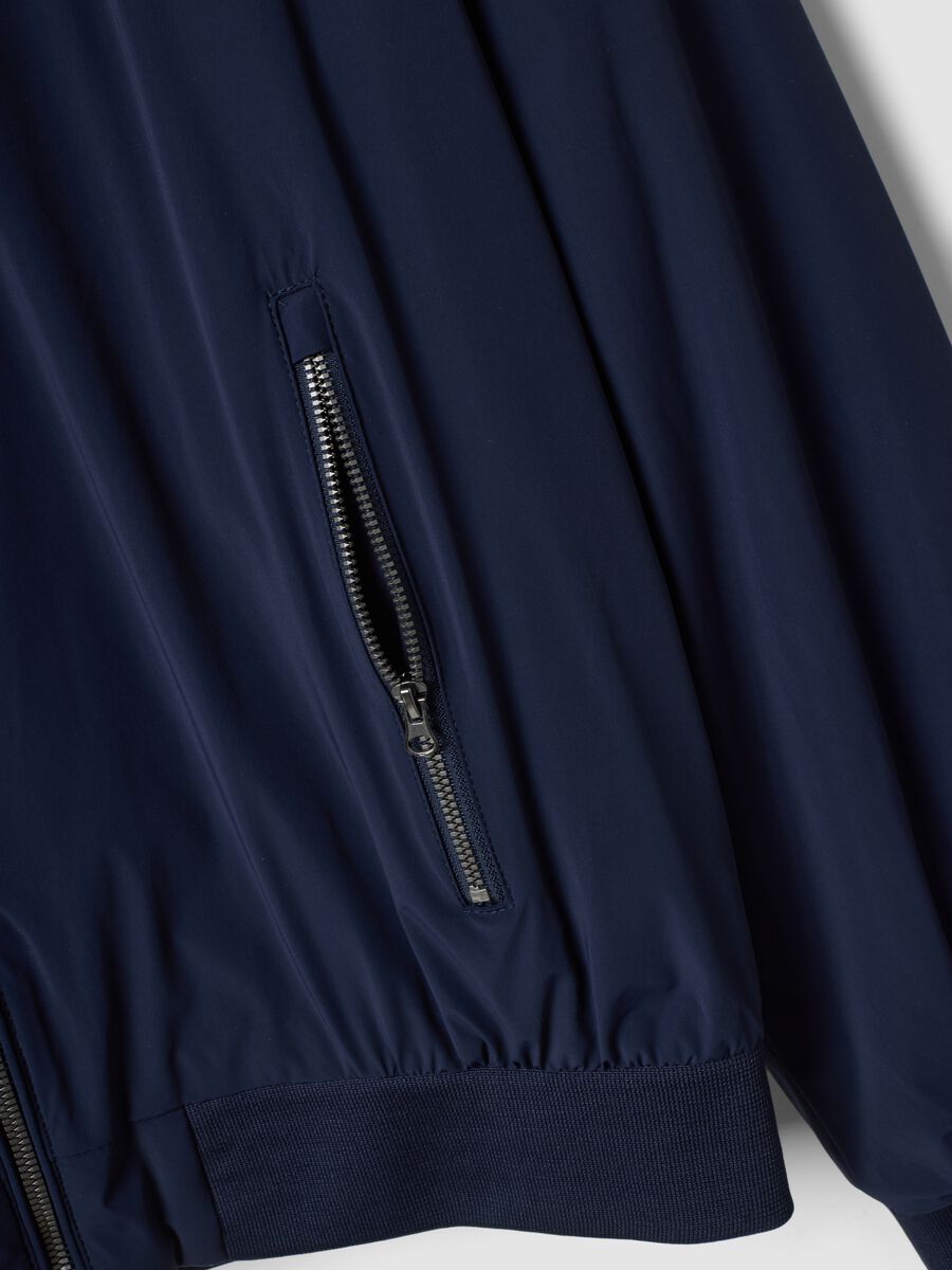 Blue stretch-fabric jacket with zip_5