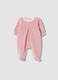 Tutina rosa in misto cotone organico con colletto volant_0