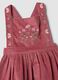 Pink pure cotton dress with ribbed square neckline, regular fit_2