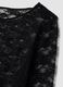 Maglia nera in tessuto elasticizzato con pizzo regular fit_1