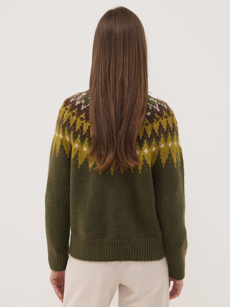 Maglia verde jacquard girocollo_3