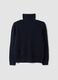 Navy blue regular-fit stretch wool half-zip jumper_2