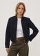 Navy blue regular-fit jacket with zip_0