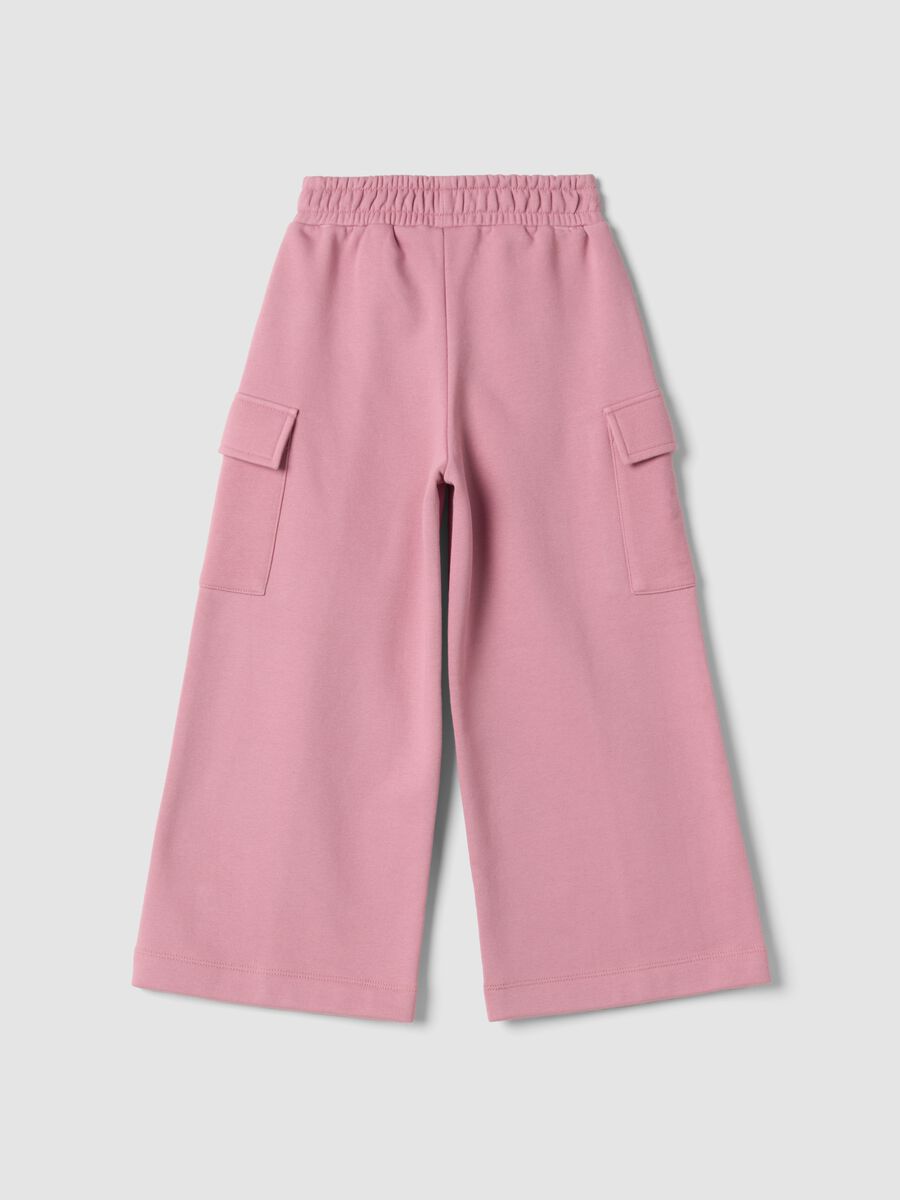 Pink cotton-blend cargo trousers with Lilo & Stitch theme_1