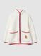 Vestaglia sherpa bianca con zip e due tasche_0