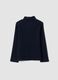 Blue roll-neck T-shirt in pure organic cotton_1