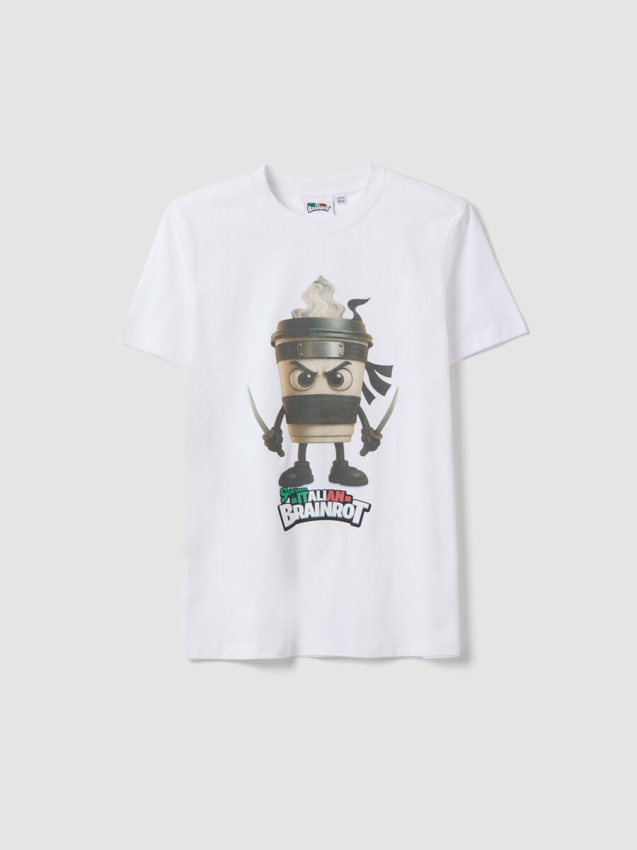 Boys' regular fit white pure cotton T-shirt with prints_3