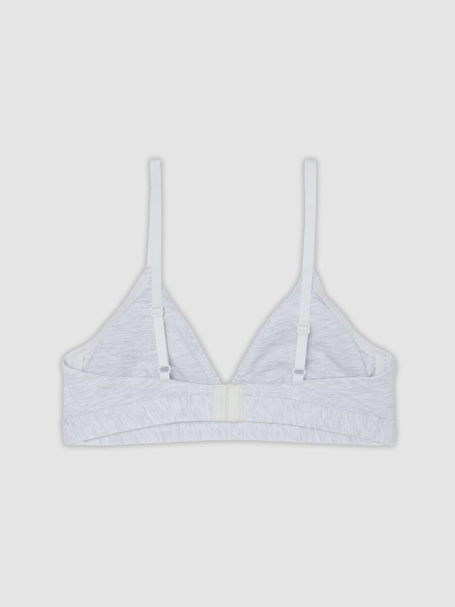 Grey organic cotton and stretch viscose triangle bra_2