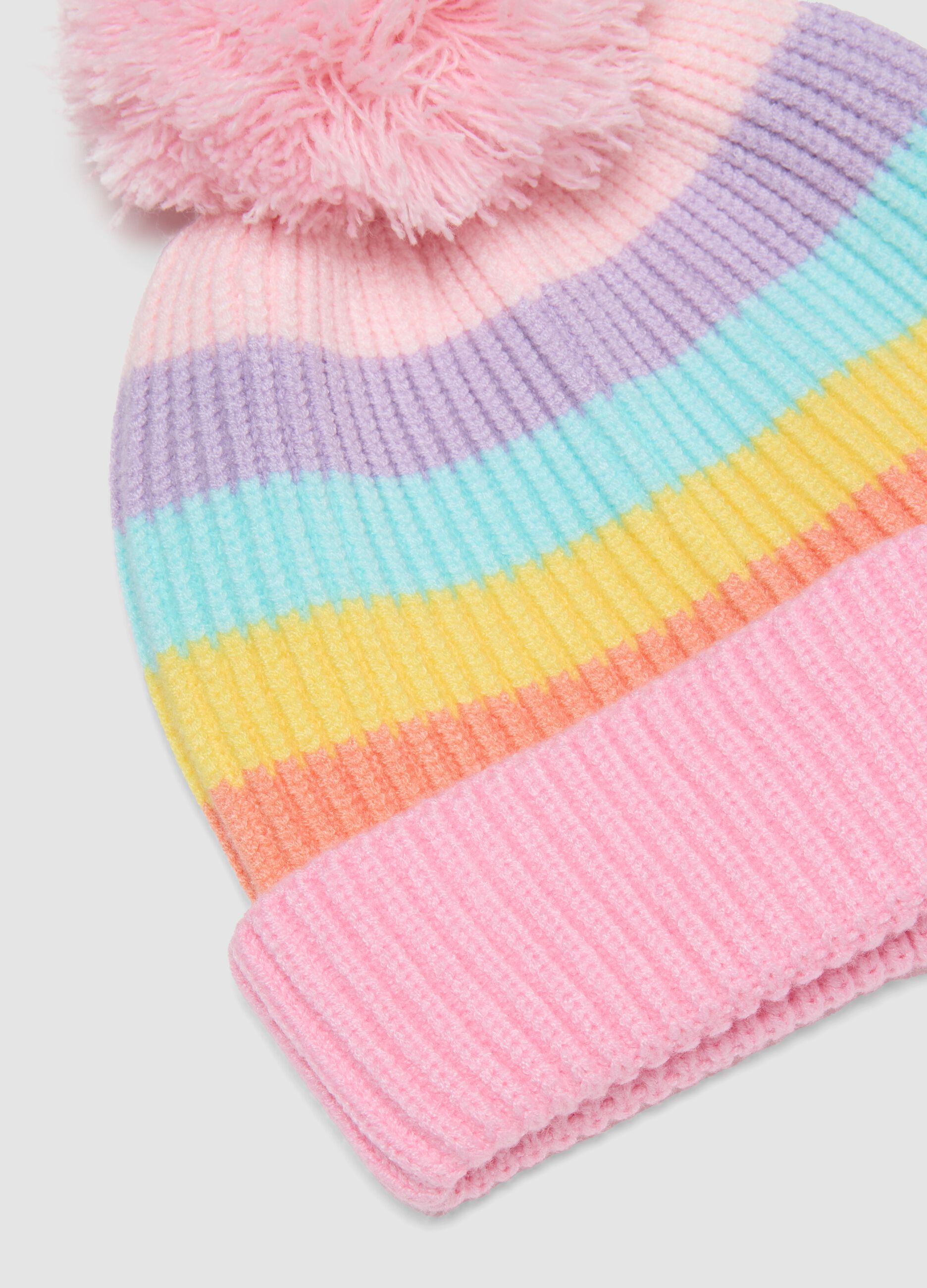 Pink stretch viscose set with hat and gloves