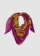 Foulard viola in pura viscosa con fantasia floreale e bordi sfrangiati_0