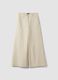 Pantaloni beige flare in cotone elasticizzato_0