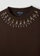 Brown cotton-blend sweatshirt with jewel crew neck_2