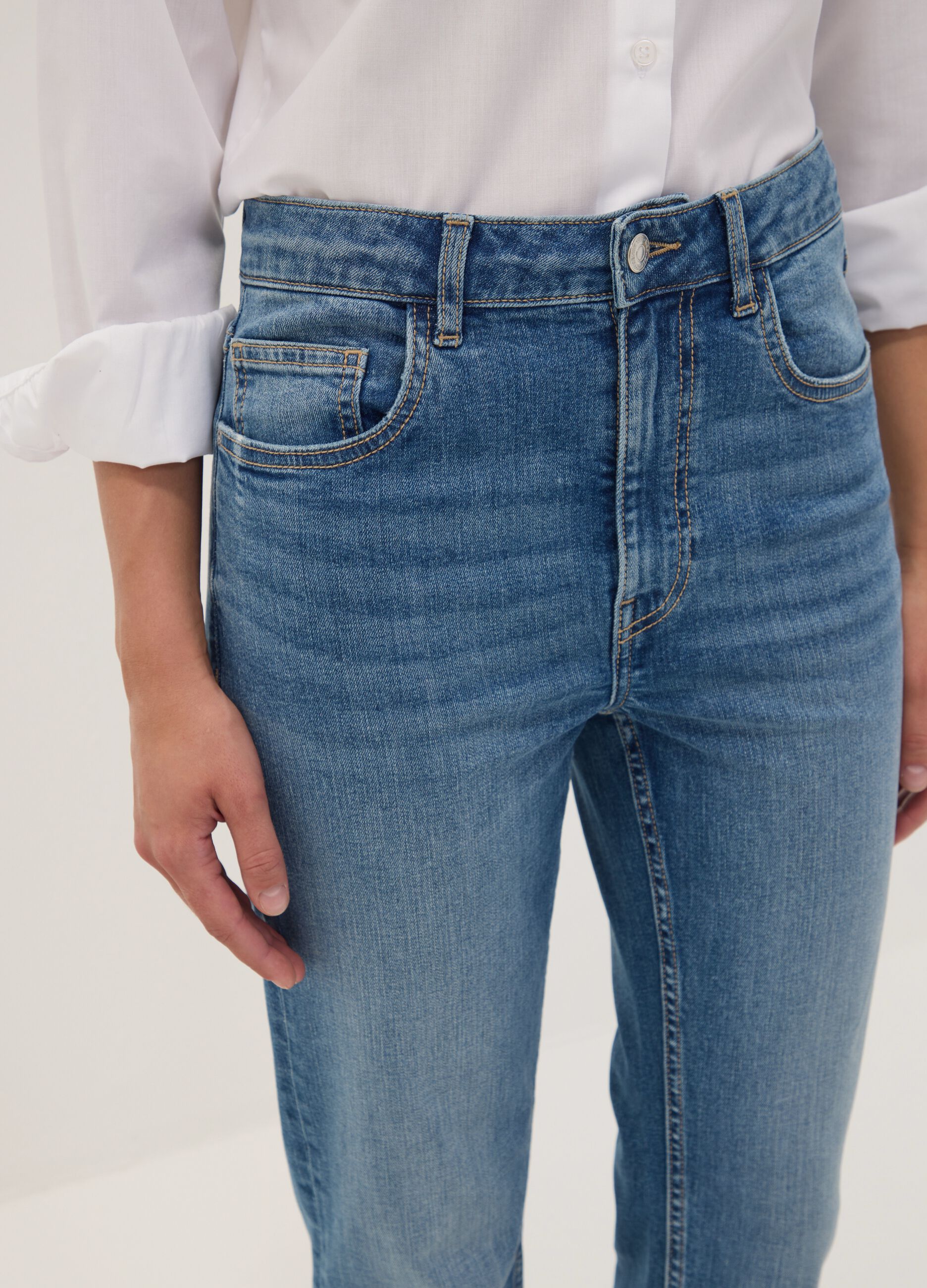 Slim-fit stretch cotton denim jeans