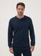 Pigiama blu in puro cotone con scollo serafino_1