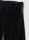 Black velour flare trousers in stretch fabric with side bow detail_2