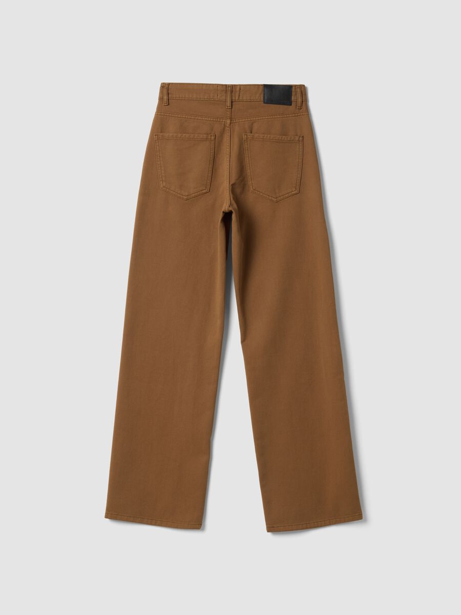 Brown wide-leg jeans in pure cotton_2