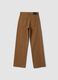 Brown wide-leg jeans in pure cotton_2