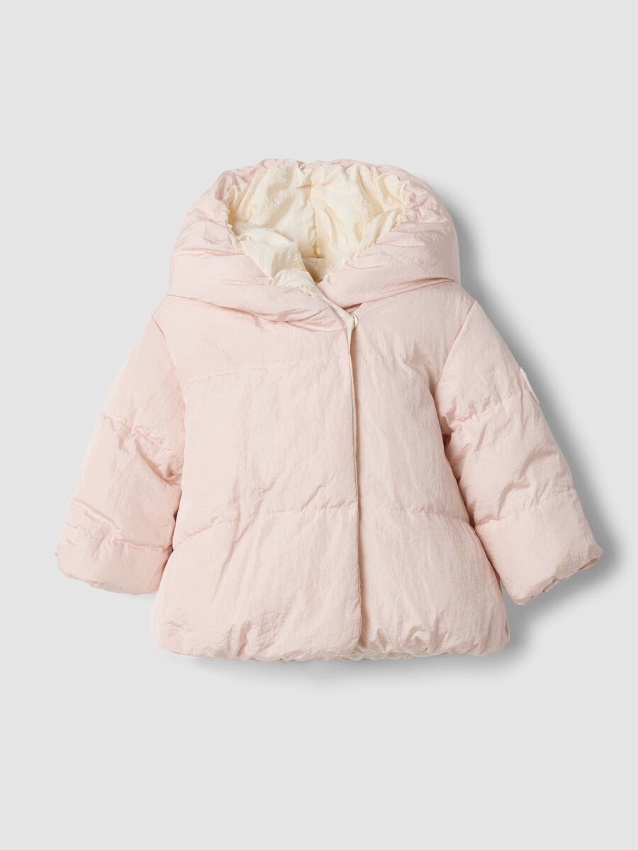 White hooded padded jacket, regular fit_0