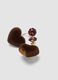 Brown heart earrings with red stone_1