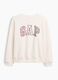 Ivory white cotton-blend sweatshirt with GAP patterned lettering_3