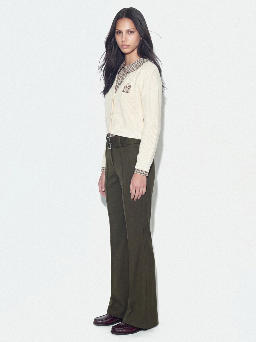 Pantaloni verdi in viscosa elasticizzata slim fit_4