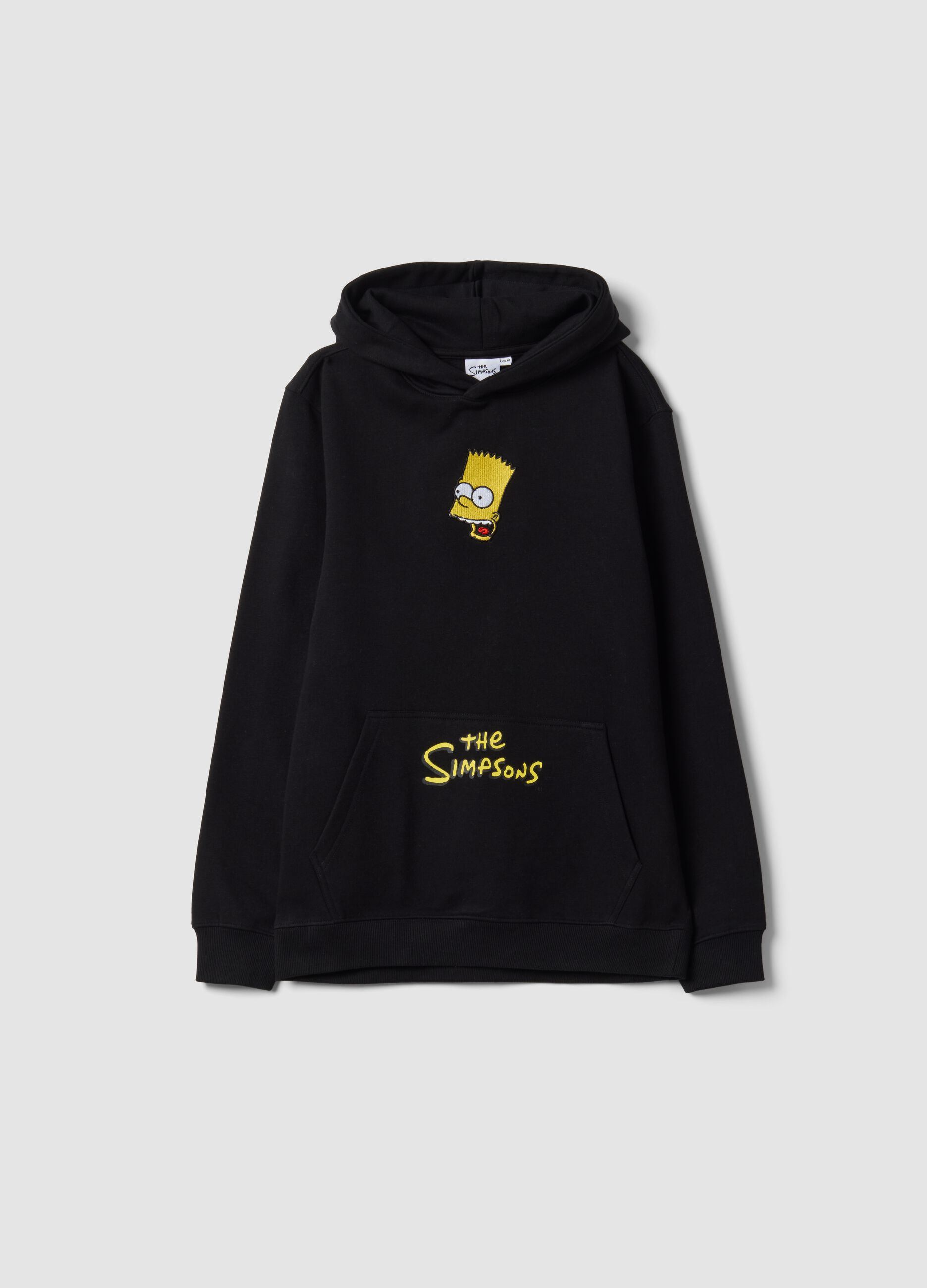 Black pure cotton hoodie with The Simpsons print for boys