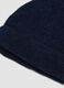 Berretto blu navy in tessuto elasticizzato a costine_1