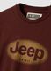 تي شيرت بني من قطن خالص بياقة دائرية وطبعة Jeep_5