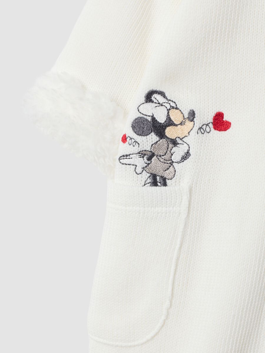 Tutina bianca con cappuccio in misto cotone con stampa Minnie_2