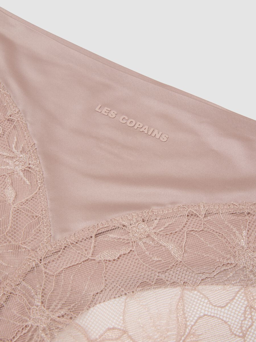 Pink stretch microfibre briefs with lace_1