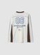 White pure cotton crew-neck T-shirt with racing print_2