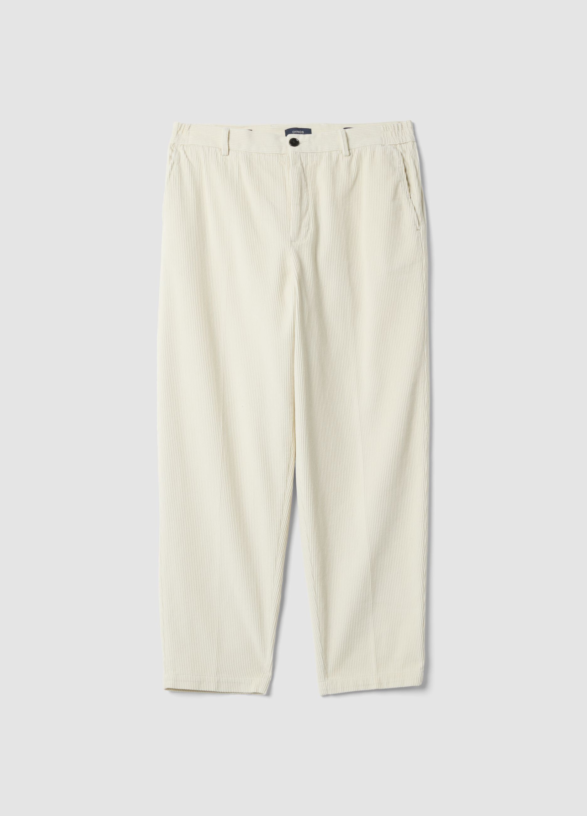 Pantaloni chino bianchi in puro cotone