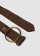 Cintura marrone in vera pelle con fibbia ad anello_1