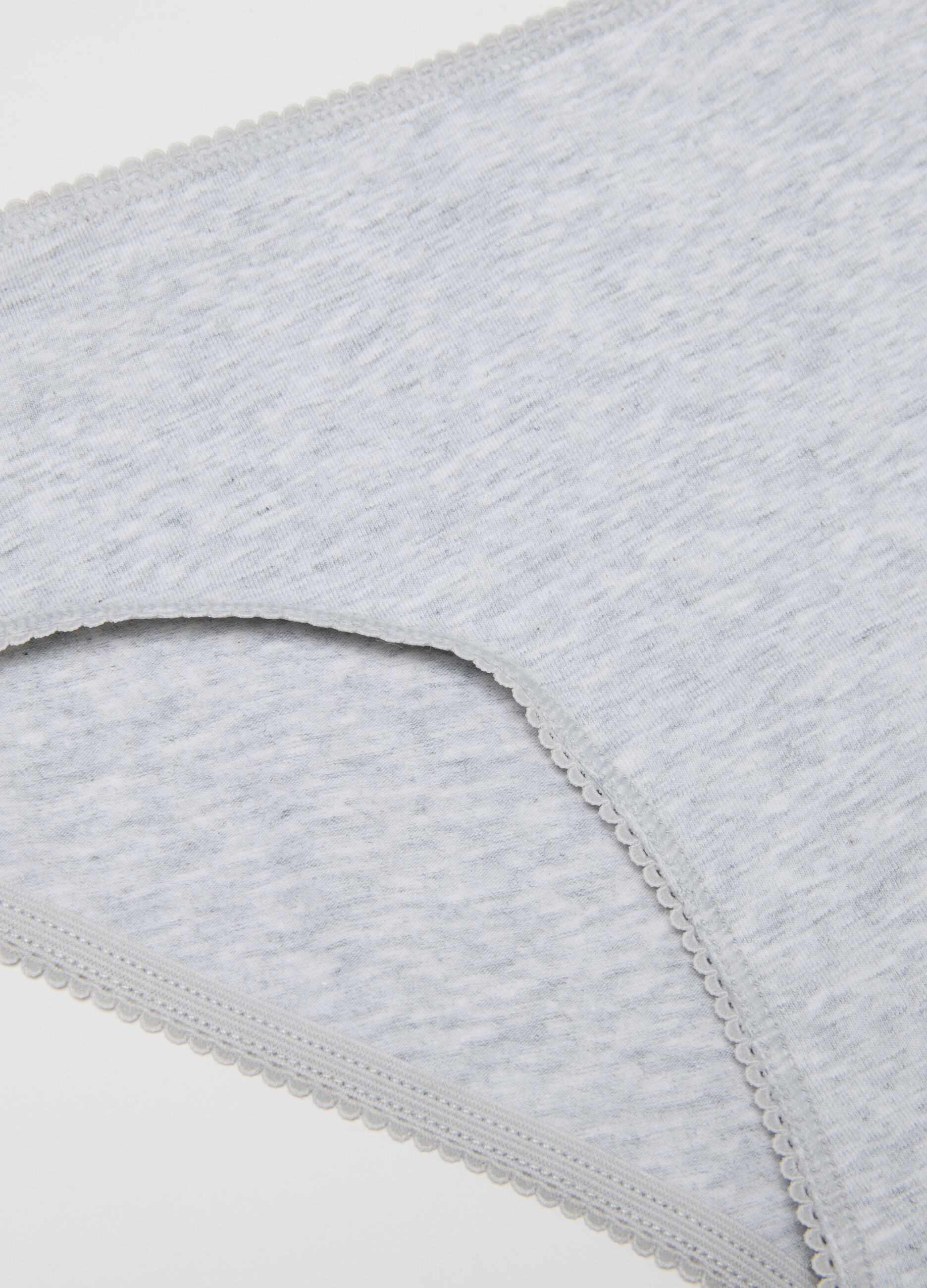 Girls' grey stretchy cotton briefs regular fit