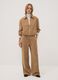 Beige stretch-fabric straight-fit trousers_0