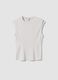 T-shirt fitted bianca in modal elasticizzato a costine ALTAVIA STUDIO_5