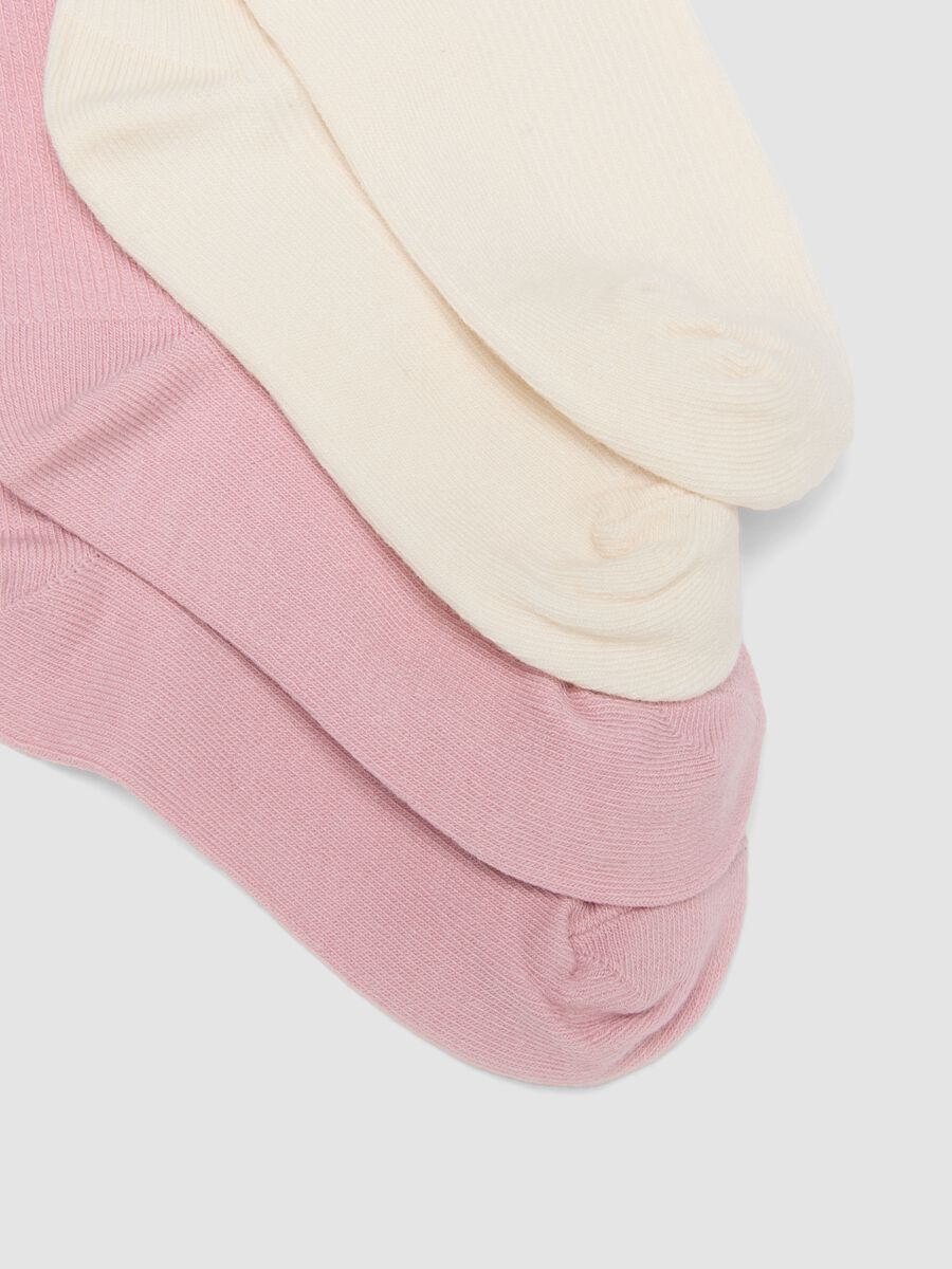 Tripack di calze midi rosa in cotone organico elasticizzato_2