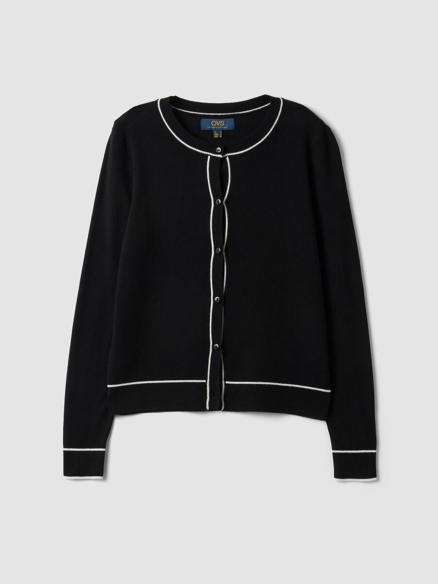 Black stretch viscose regular-fit cardigan_4