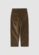 Brown ribbed stretch cotton trousers_1