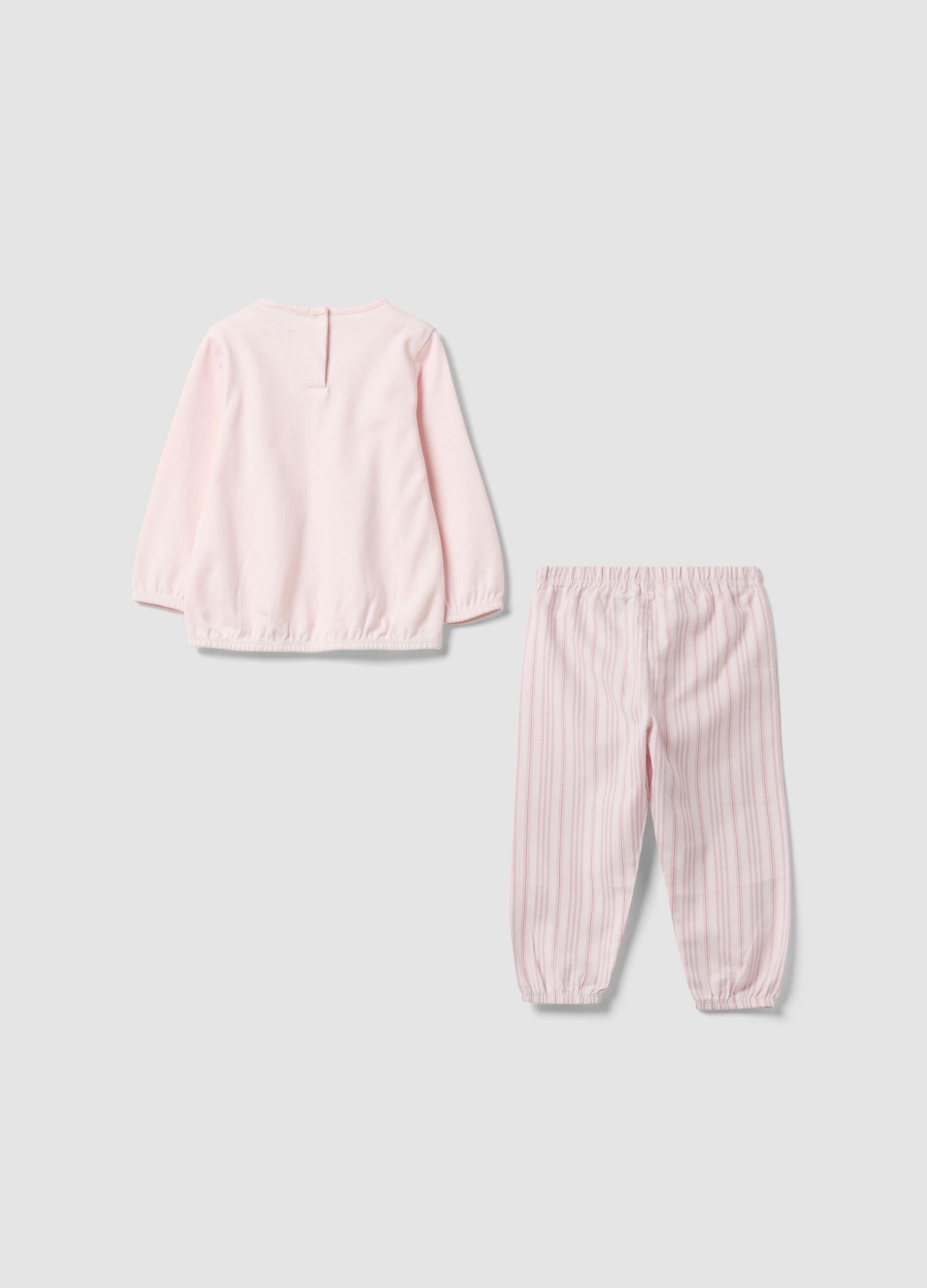 Pigiama rosa in puro cotone organico con stampa unicorno