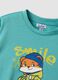 Light blue oversized pure organic cotton T-shirt with tiger print for boys_2