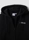 Black zip-up hooded sweatshirt in cotton blend_5