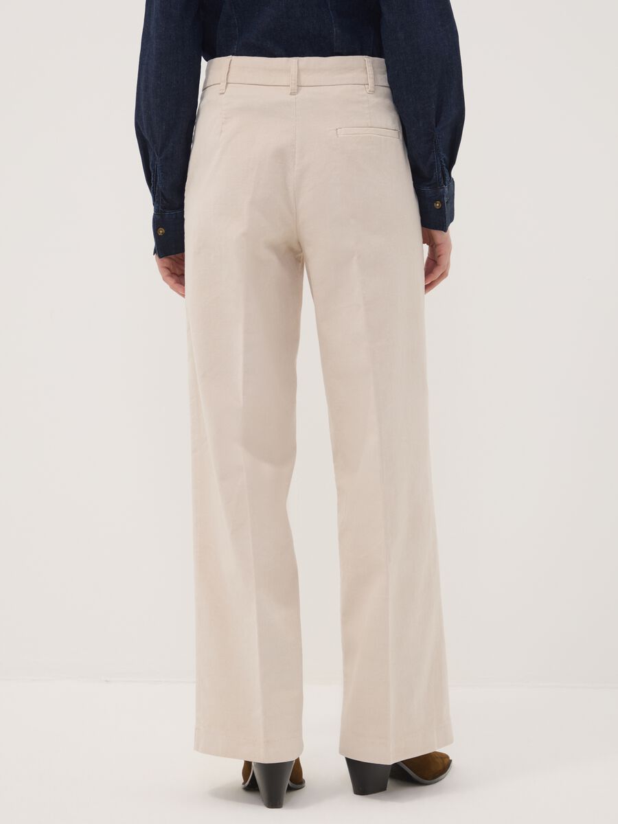 Beige The Iconic Pants straight-fit ribbed stretch cotton trousers_3